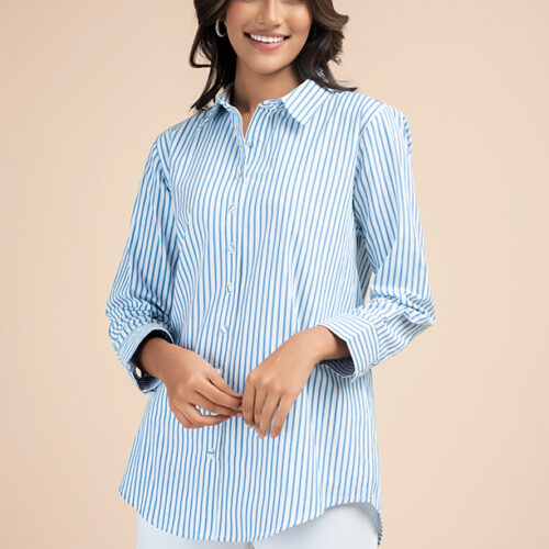 Lorida White Stripe Blouse