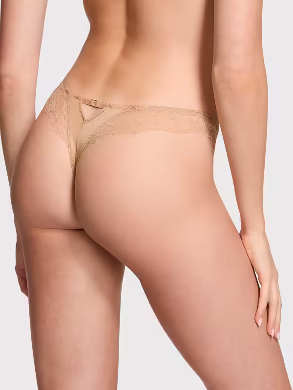 Strappy Back High-Leg Thong Panty