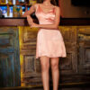 LILY FLARED PEACH DRESS