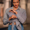 Maidah Black Check Shirt