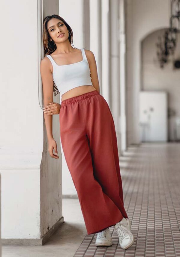 Loida Flare Wide Leg Brown Pant