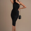 ONE SHOULDER ITY RUCHED DRESS