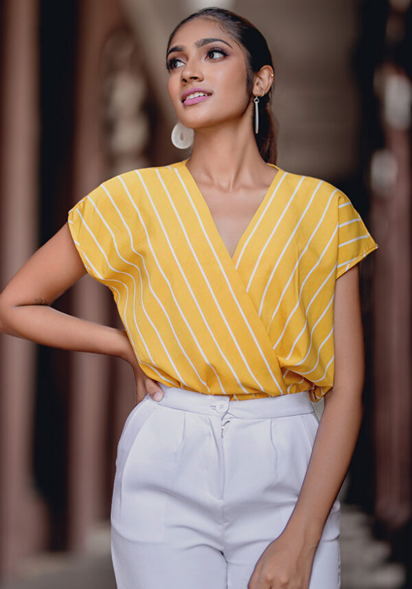 Lela Striped Green Blouse