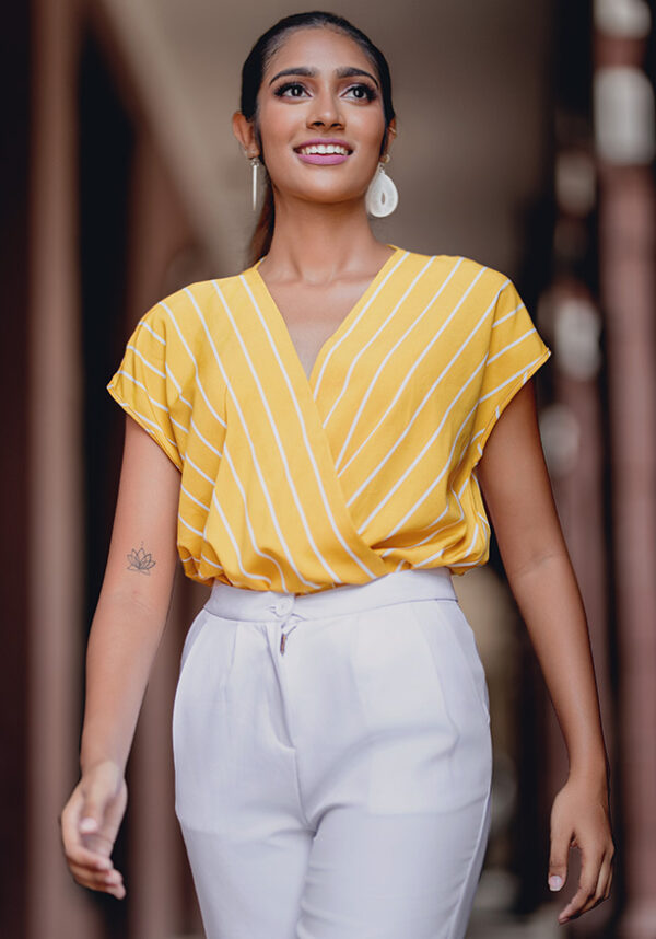 Lela Striped Green Blouse