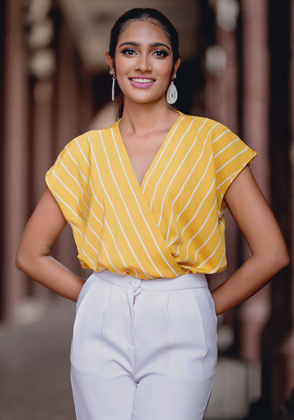 Lela Striped Green Blouse