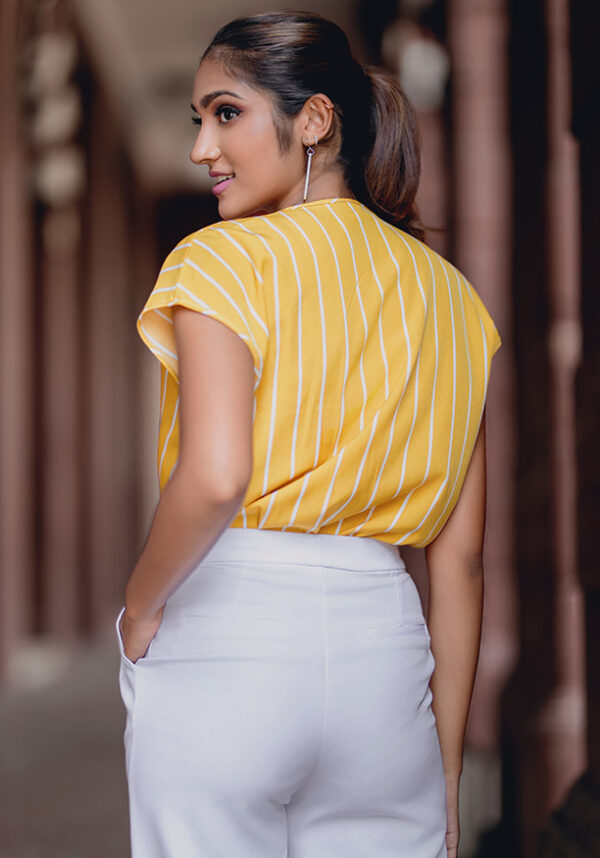 Lela Striped Green Blouse