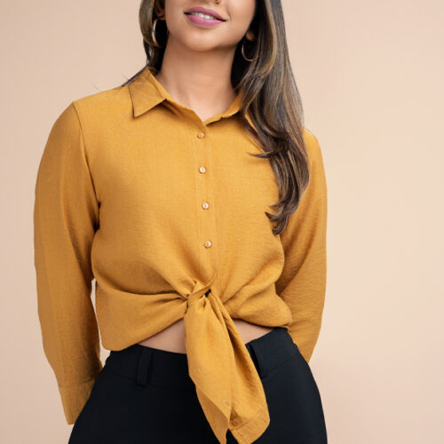 Hannah Long Sleeve Mustard Blouse
