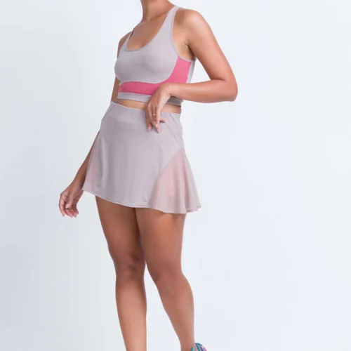 Side mesh detailing tennis skirt