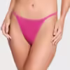 Lace-Trim Cotton V-String Panty