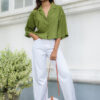 Sage White Mom Jean