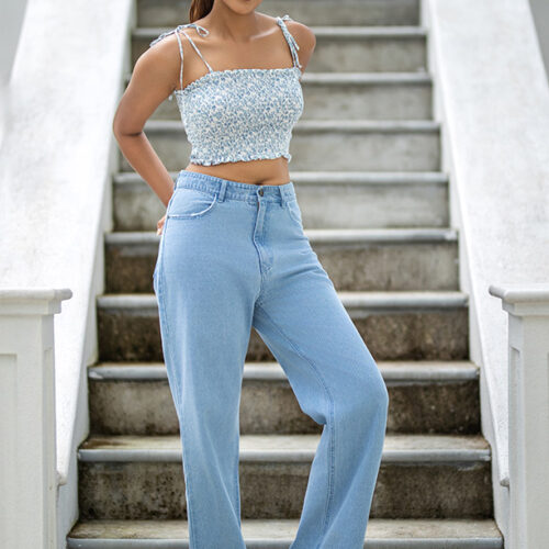 Ivy Ice Blue Mom Jean