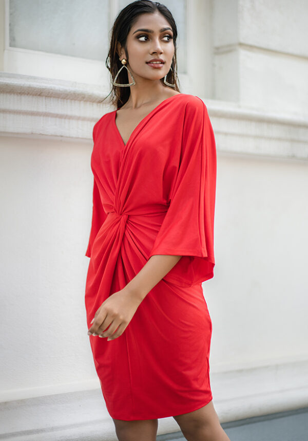 LAYNE SLEEVE RED DRESS