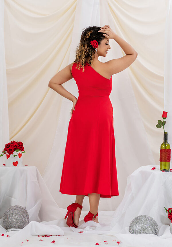 LARA ONE SHOULDER RED DRESS