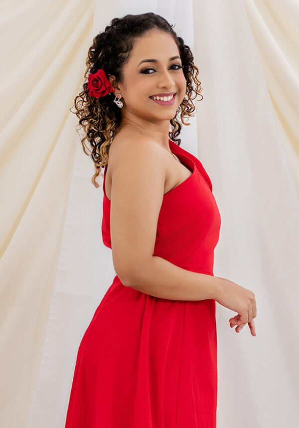 LARA ONE SHOULDER RED DRESS