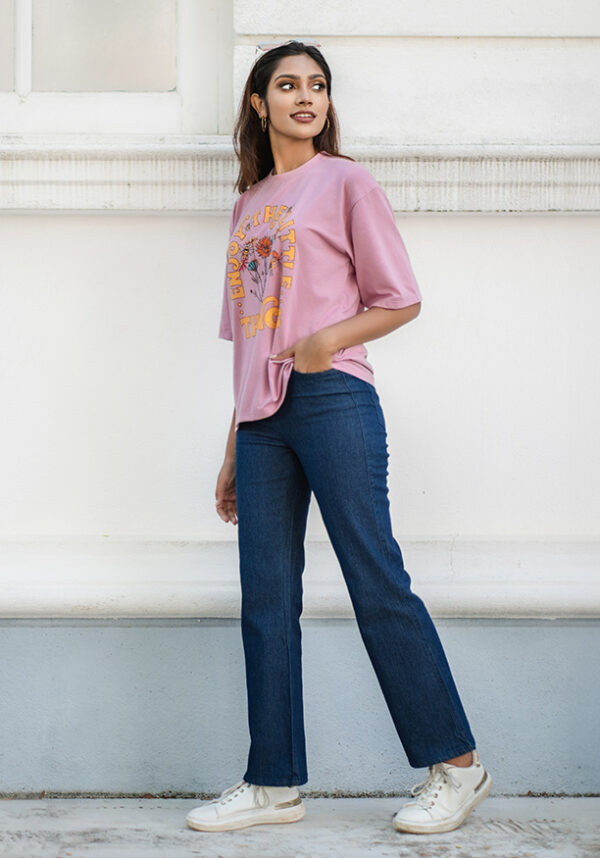 Tara Dark Blue Two Buttoned Bell Pant