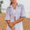 Amelia Short Blue/White Sleeve Shirt