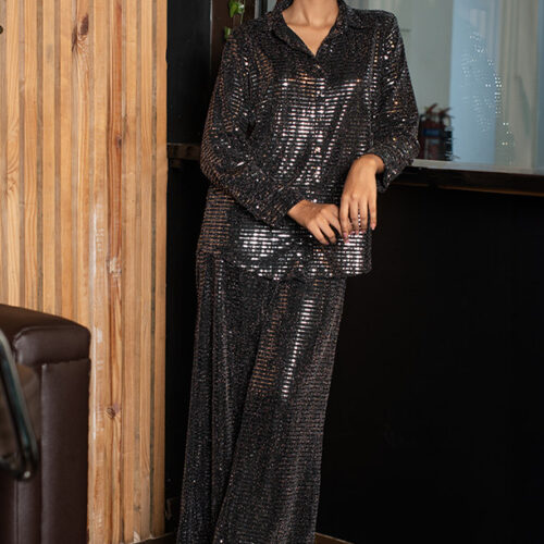 SCARLETT BLACK SPARKLE BAGGY PANT