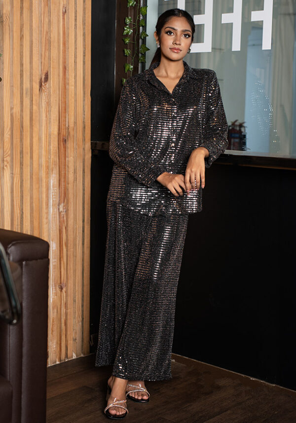 SCARLETT BLACK SPARKLE BAGGY PANT