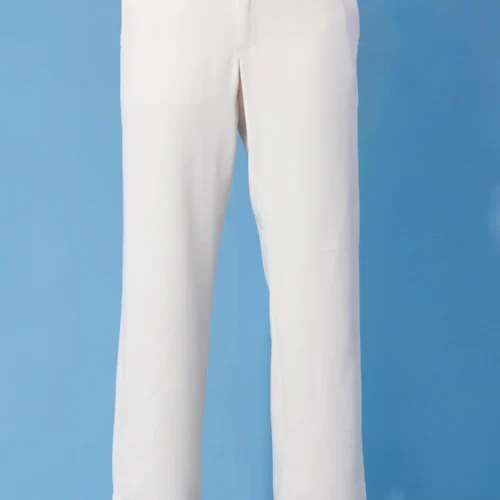 Wide leg pant with side slit