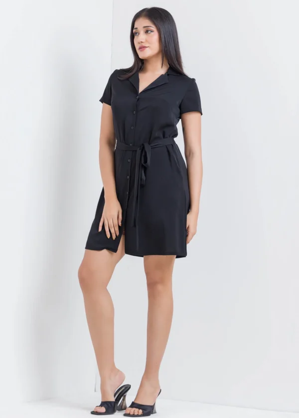 Cuban Collar Shirt Dress