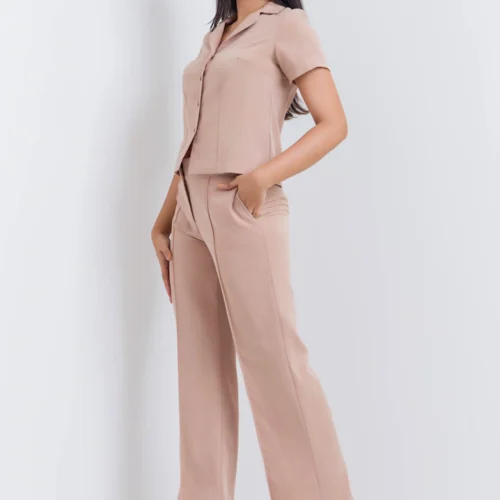 Wide Leg Pant With Pin Tuck Detail