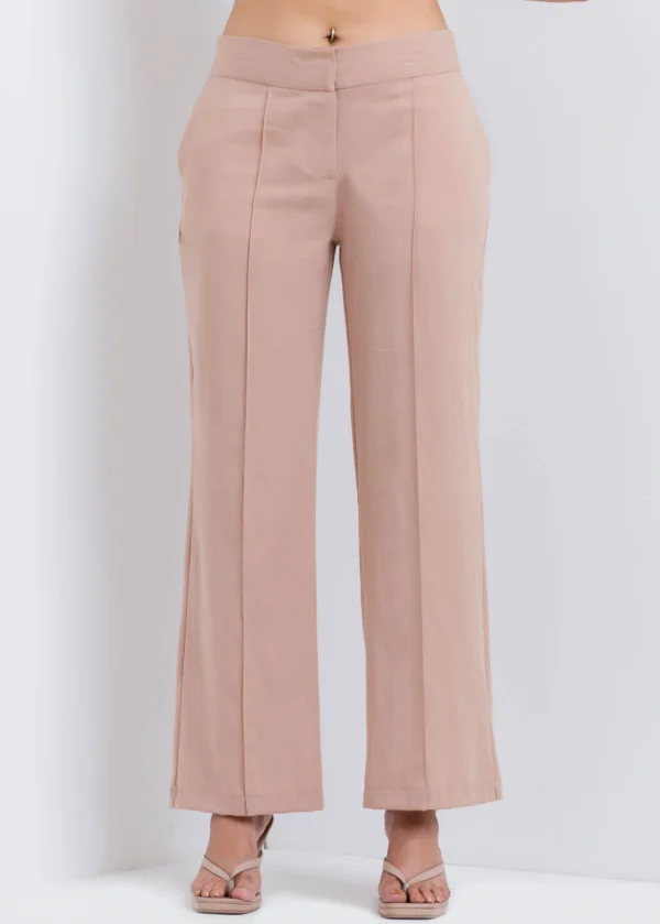 Wide Leg Pant With Pin Tuck Detail