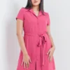 Cuban Collar Shirt Dress