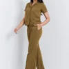 Wide Leg Pant With Pin Tuck Detail